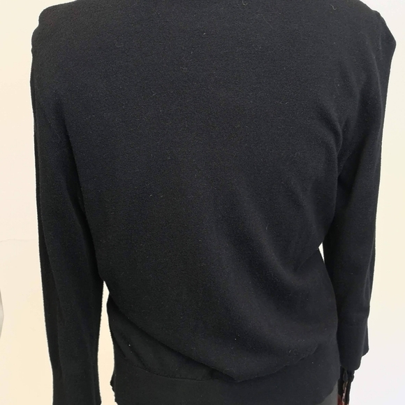 VINTAGE Kate Spade Sparkle Black Cardigan size L | Fine Rhinestone Detail - Picture 4 of 13